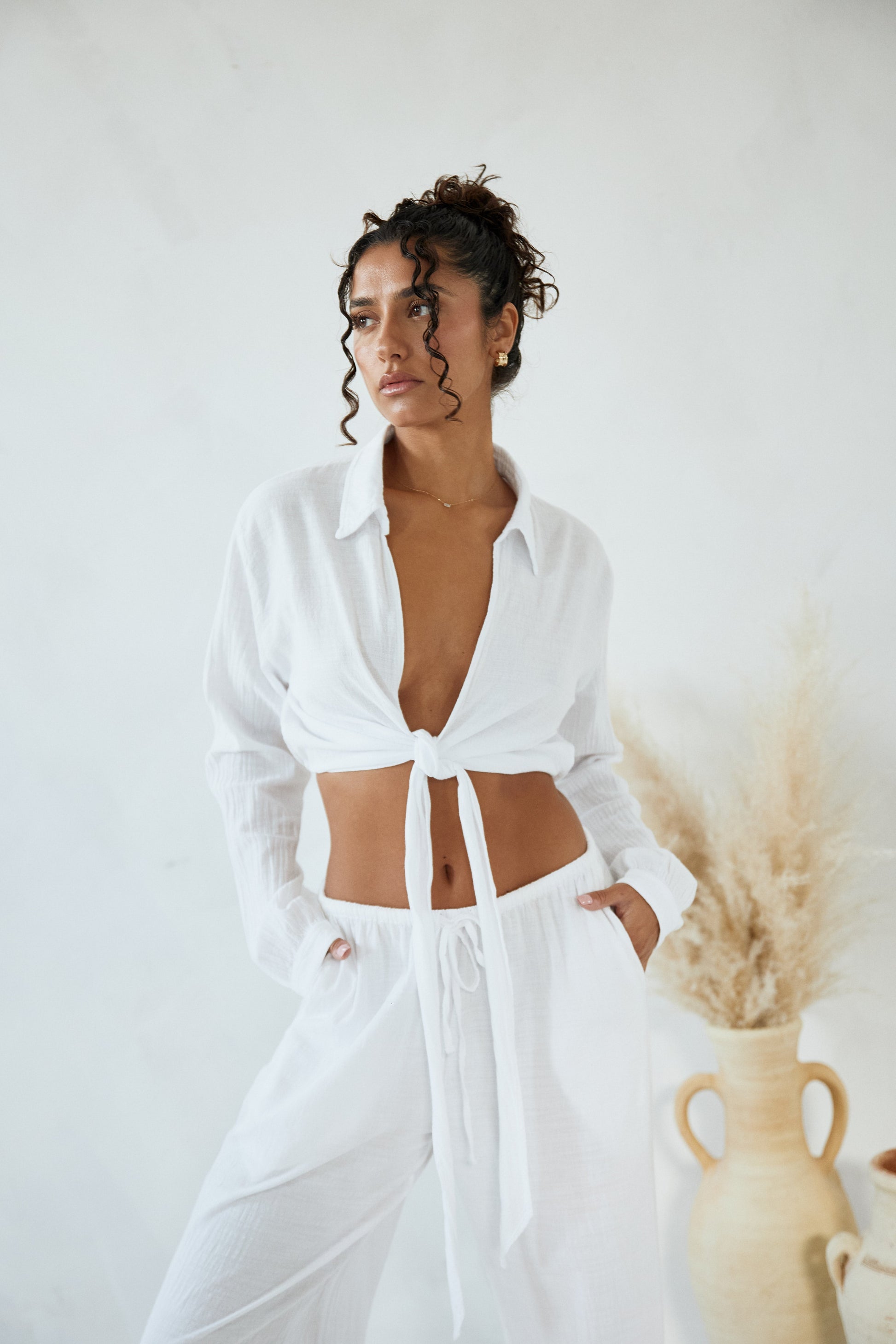 Cleo Beach Pants | Lightweight Cotton, Adjustable Waist for Women 1