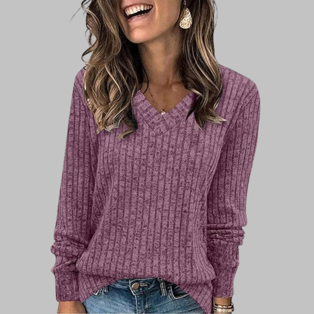 Dara Long Sleeve Top | V-Neck, Relaxed Fit 7