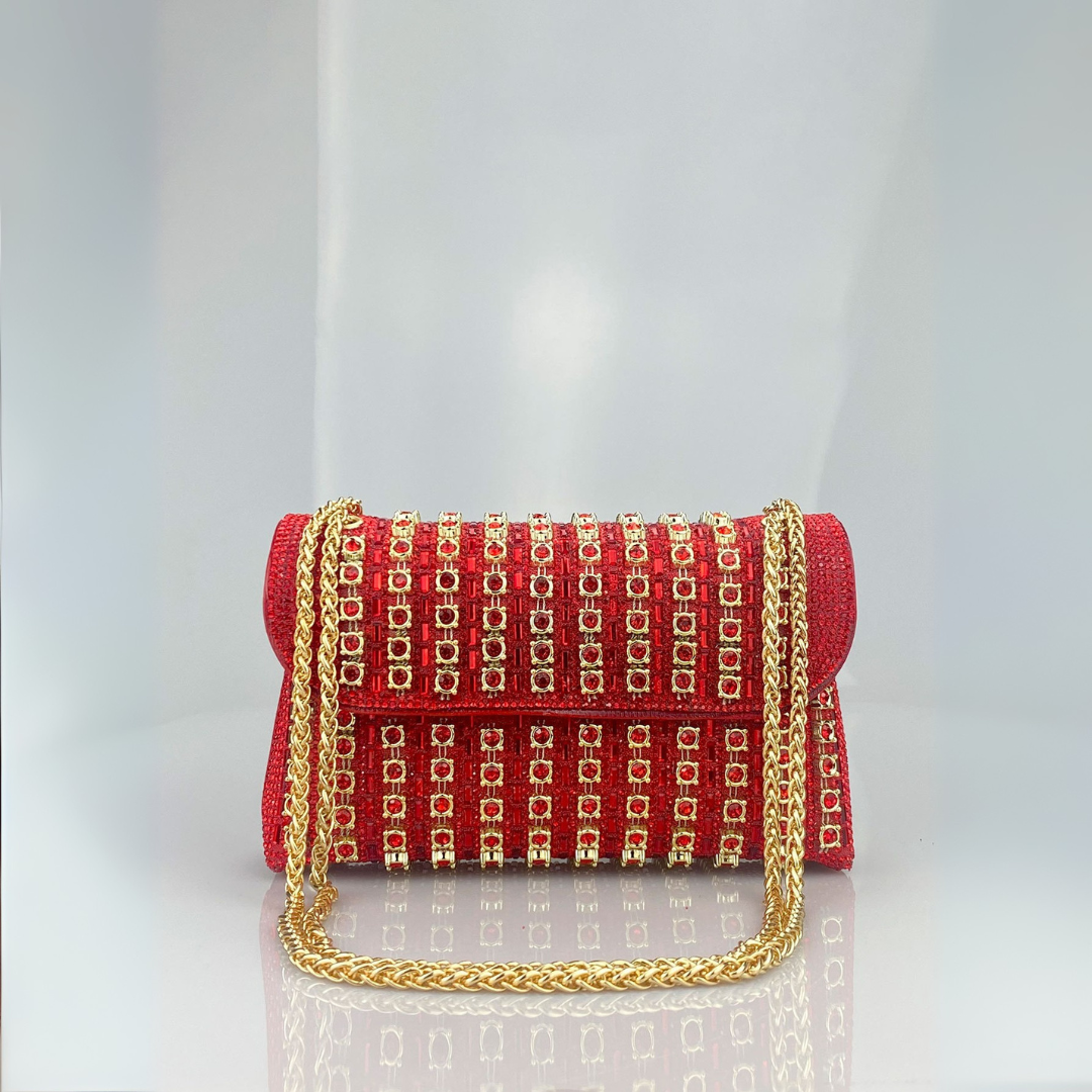 Lavera Shoulder Bag | Colored Diamond Quilting, Chain Strap 4