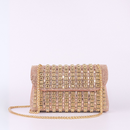Lavera Shoulder Bag | Colored Diamond Quilting, Chain Strap 8