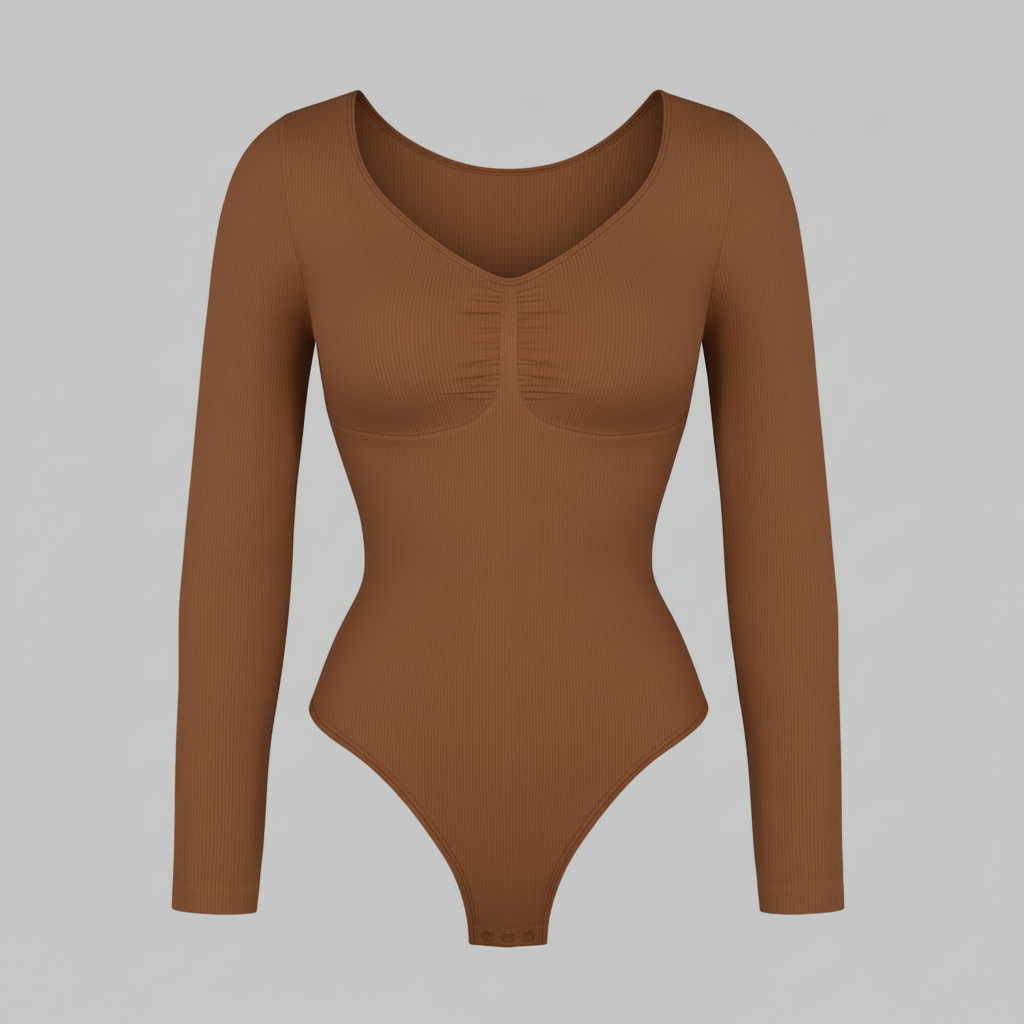 Long Sleeve Gathered Bodysuit | Women's Fashion Top