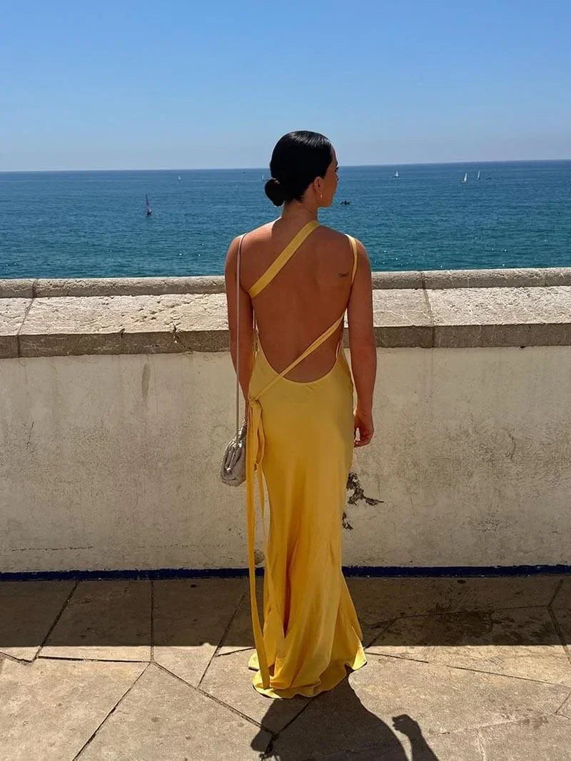 Sienna Evening Gown | Backless Satin, Elegant Design for Formal Events 4