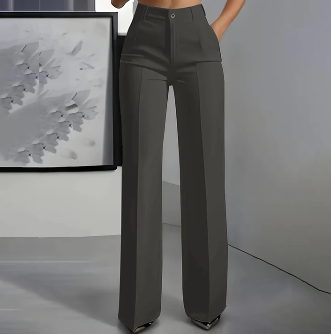 Wina Women's Trousers | High-Waisted, Tailored Polyester 1