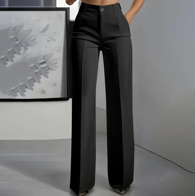 Wina Women's Trousers | High-Waisted, Tailored Polyester 2
