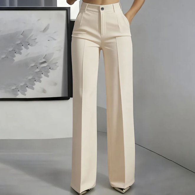 Wina Women's Trousers | High-Waisted, Tailored Polyester 4
