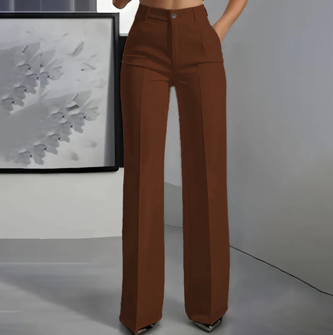 Wina Women's Trousers | High-Waisted, Tailored Polyester 7
